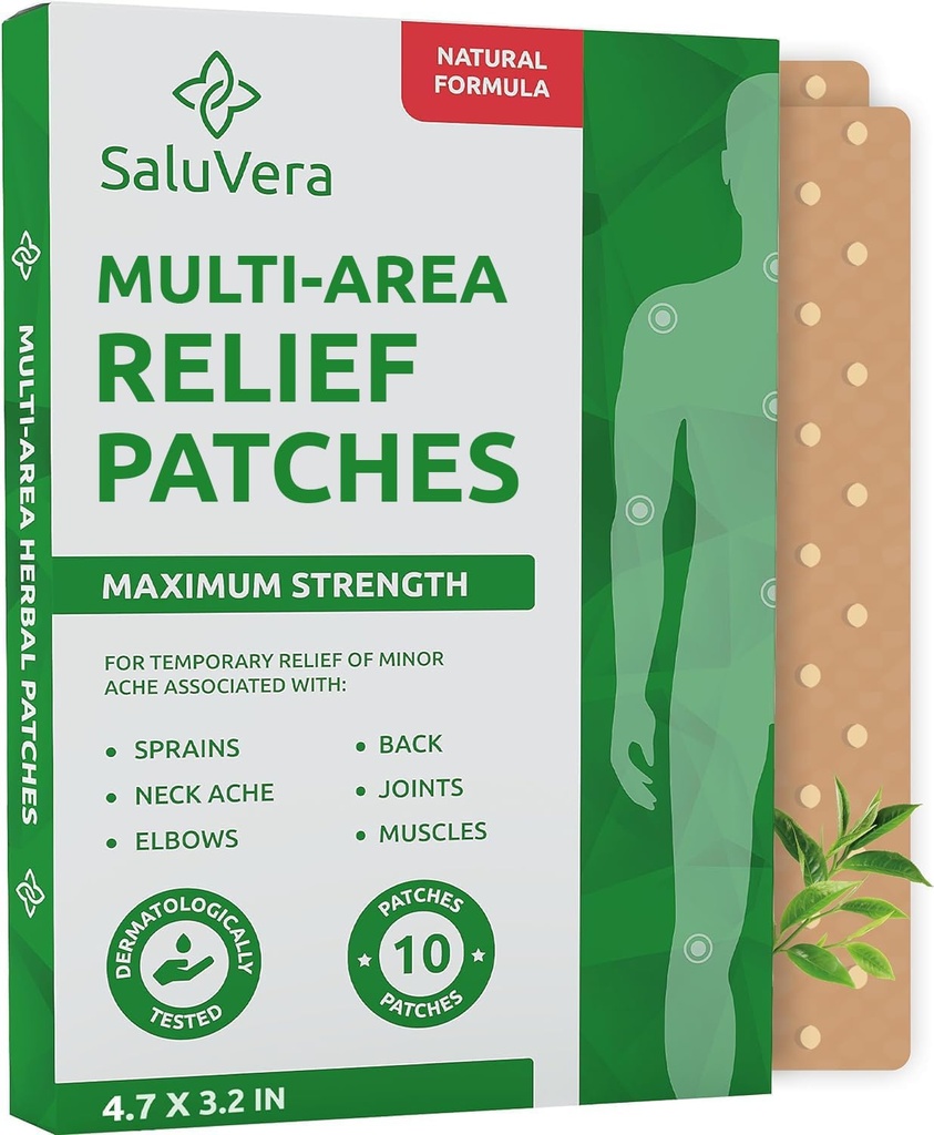Patches - Ekstra Büyük Sıcaklık Patches - En Güçlü Doğal Kas & Ortak Yardım Geri Döndü - Hızlı - Baş, Skin, Hot Patches for Back, Omuz, Diz & Foot,10 Pack (L)