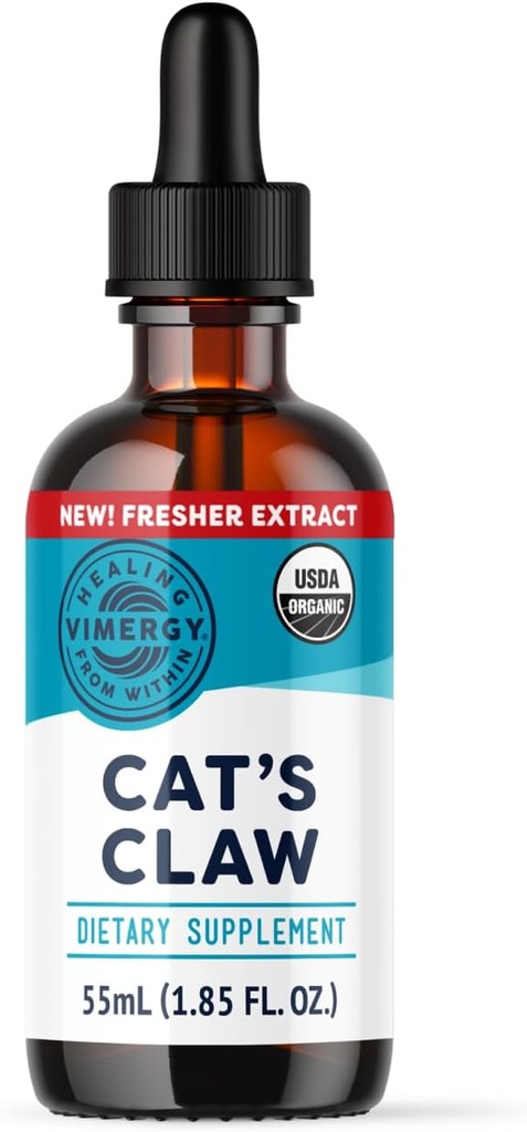 Vimergy Organic Cat's Claw Liquid - Antioksit Desteği sağlar - Immune System * - Organik, Vegan, Gluten-Free, Non-GMO - 30 Hizmet (55 ml)