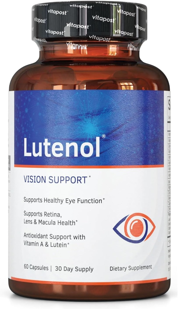 | Natural Vision Support Supplement with Eye Vitamins, Lutein & Zeaxanthin, Vitamin A & çinko Retina, Lens & Macula Health. 60 Capsules