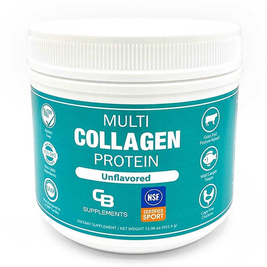 CB Supplements NSF Spor Multi Collagen protein Toz Bone, Skin, Saç ve Ortak Destek | Hydrolyzed Collagen Supplements (58 Hizmetsiz)