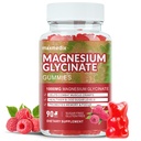 Magnezyum Glycinate Gummies 1000 mg, Sugar Free Magnezyum Pids Supplements Chewable for Yetişkinler için L-Threonate for Sleep, Body Support and Relaxation,90 Raspberry Gummies