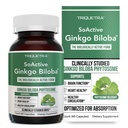 SoActive Ginkgo Biloba with Ginkgo Select® Phytosome | Klinik olarak Eva, Heart & Memory Support – 180 mg – Circulation & Cognitive Health (60 Capsules)