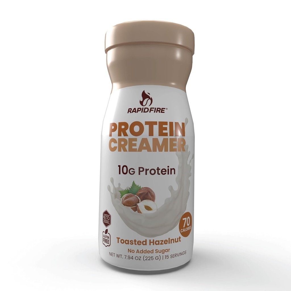 Protein Creamer, Hazelnut Flavor, Keto Friendly, 10g of Protein with Vitamins and Minerals, 15 Servings, May Boost Metabolism and Increase Energy, Multi, 7.94 Ounce
