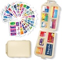Pill Organizer with Medicine 161 Etiketler Seyahat Günlük Pill Konteyner Mini İlaç Organize Depolama Pill Organizer Seyahat Essentials Pill Case 7 Day (Beige, 1 Pack)