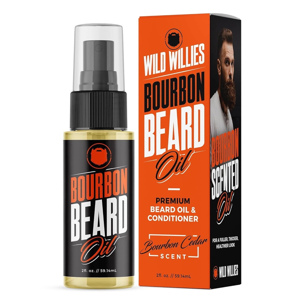 Vahşi Willies Premium Ayıd Oil & Conditioner (Bourbon Cedar) - Doğal, Organik Malzemeler & Temel Petroller Ayırma Büyümeyi Teşvik Ediyor, Kaldır Itch & Dandruff - Deep Softener & Restores Moisture - 2 Ozener