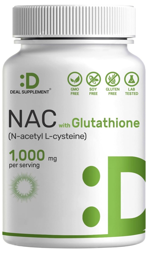 DEAL SUPPLEMENT NAC Supplement (N-Acetyl Cysteine) 1000 mg Per Azaltıd Glutathione, 240 Capsules – Antioksi Support for Immune Health, Lung, & Liver Function