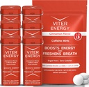 Viter Energy Original Caffeine Mints Cinnamon Flavor 6 Pack ve 1/2 Pound Bulk Bag Sche - 40 mg Caffeine, B Vitamins, Sugar Free, Vegan, Focus and Alertness için Güçlü Enerji Uyarısı