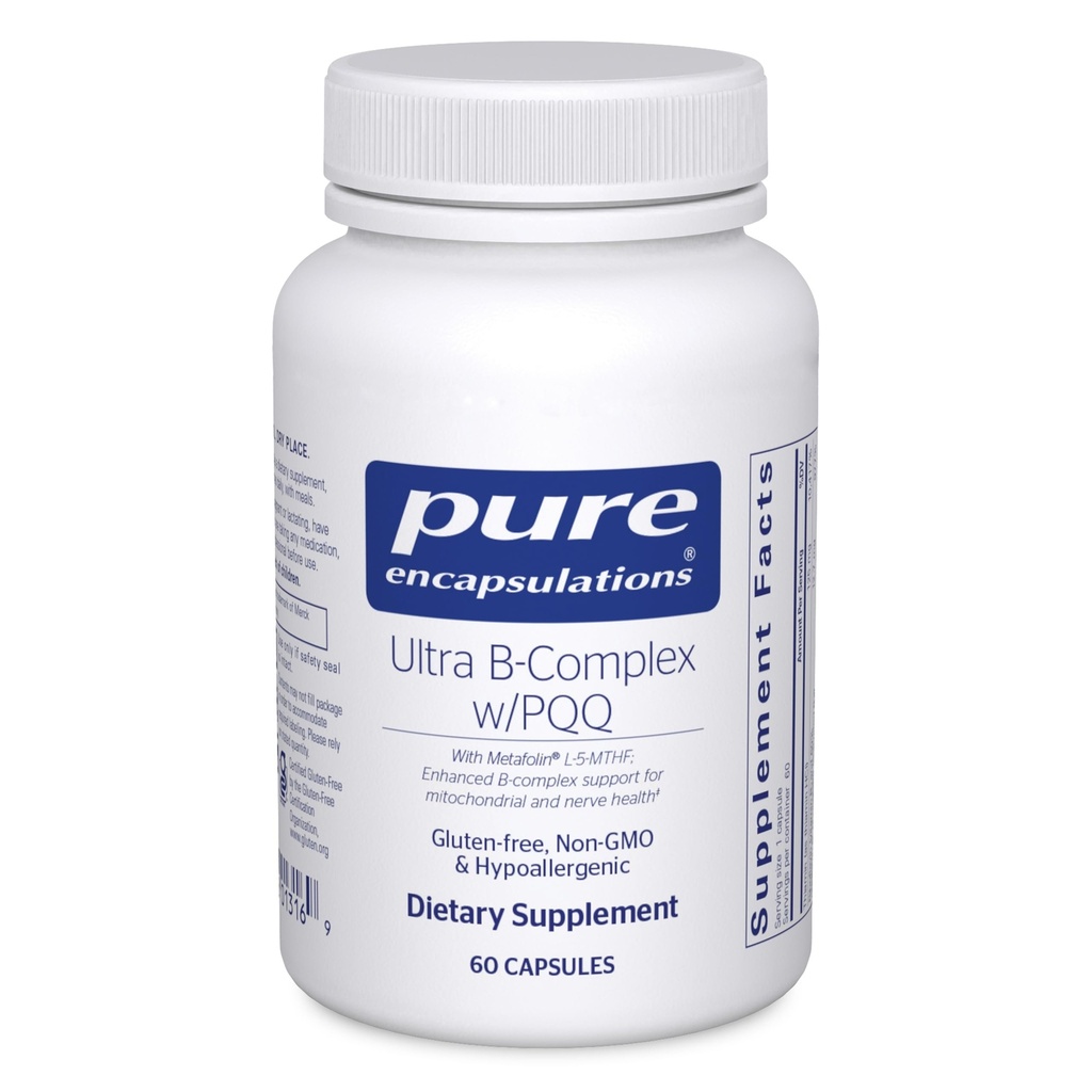 Pure Encapsulations Ultra B-Complex with PQ | Vitamin B Supplement to Support Nerves, Hücreler, Medeniyet ve Mitochondrial Health* | 60 Capsules
