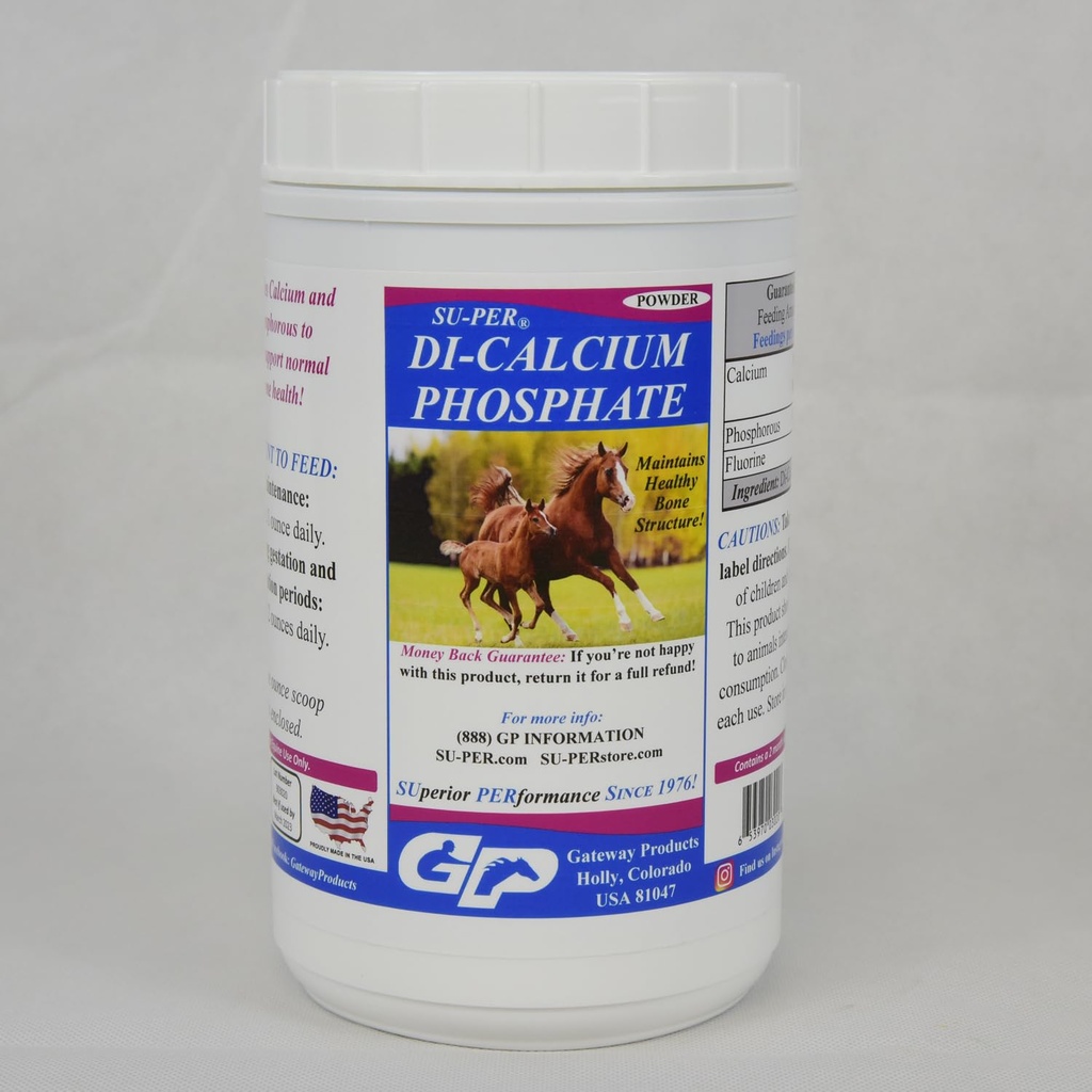 SU-PER Di-Calcium Phosphate Horse Minerals - Gıda ve Phosphorus Sağlıklı Kemik Yapısı için Destek - 4 Pounds, (2 Pack)