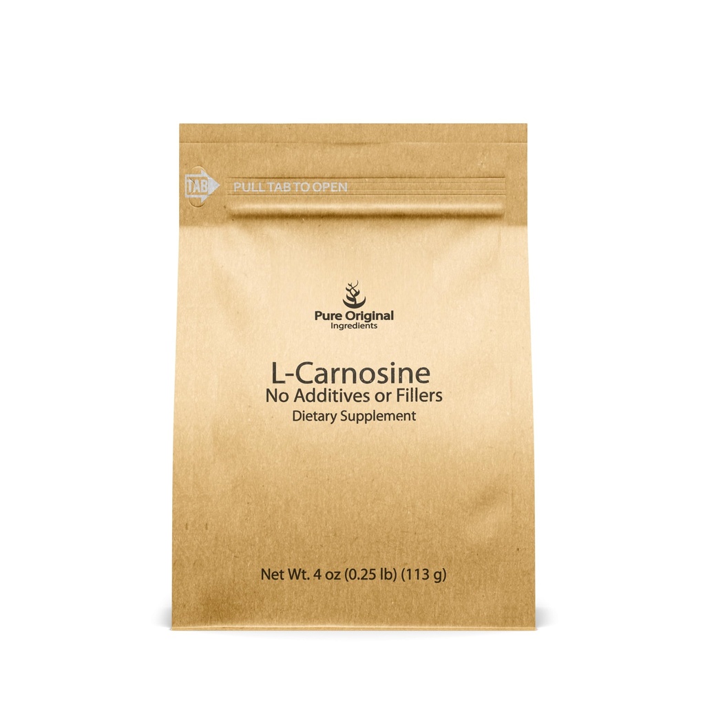 PURE ORIGINAL INGREDIENTS L-Carnosine Toz (4 oz), Diyet Tamam, Lab-Doğrulanmış, Katkılar veya Tamlayıcılar