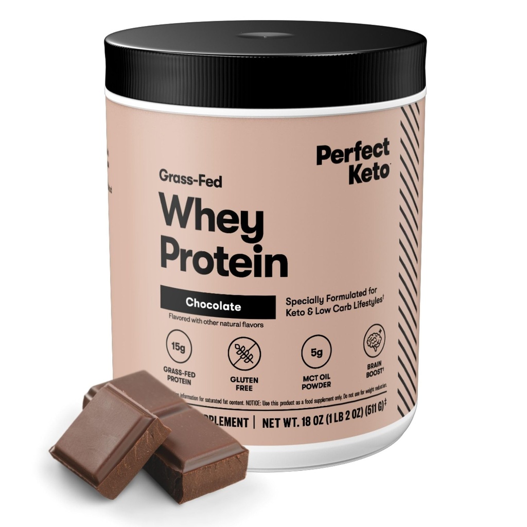 Mükemmel Keto Pure Whey proteini Toz Isolate %100 Grass Fed Meal Yenileme Shake No Yapays, Gluten Free, Soy Free, Non-GMO (Chocolate)