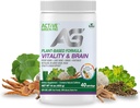 Vitality & Brain Toz, Synergistic Herbs, Lion's Mane, Ginkgo ve Sebzeler, Plant-Based Formula, No Fillers, No Sugar eklendi - 40 Hizmetler