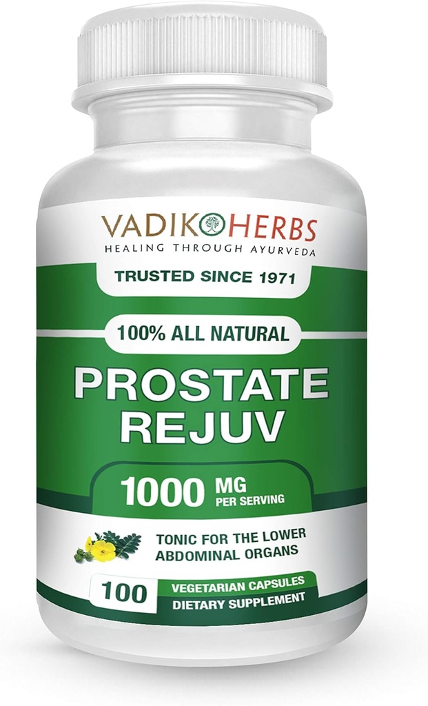 Sertifikalı Organik Vadik Herbs Prostate Rejuv Herbal Diyetsel Supplement | Sağlıklı Prostate Health'i teşvik eder ve İlgili Belirtileri azaltır, Destekler Normal Prostate Functioning (1 Pack)