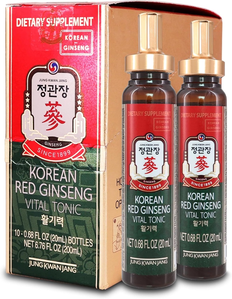 JUNG KWAN JANG Vital Tonic Korean Red BTC, Ginger, Fruit Mix Wellness Shots for Energy, Focus, Circulation ve Immunity Supplement, 10 Count 10