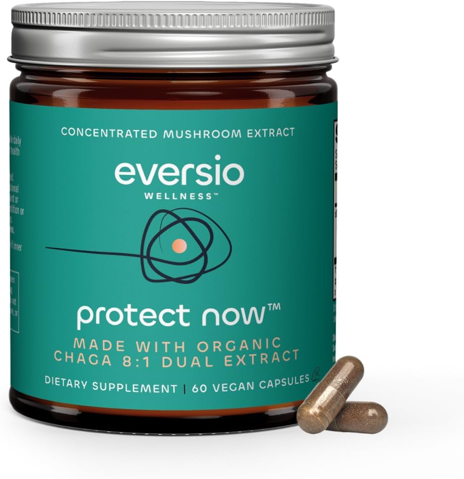Şimdi Organik Chaga Mushroom Supplement - 8:1 60 Vegan Capsules (450 mg) 60 Hizmet - Organik Wild-Harvested Chaga