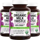 Farm Haven USDA Organik Süt Butle Capsules | 30X Yoğun Tohum Ekstraksiyon &% 80 Silymarin Standardized - Supports Liver Function and General Health | Non-GMO | 360 Vegan Capsules