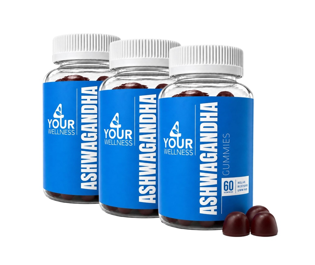 Ashwagandha Gummies Karma Berry KSM-66, Lion's Mane, Vitamin-D, Non-GMO, Gluten-Free, Gelatin Free & Kosher (180 Kont)