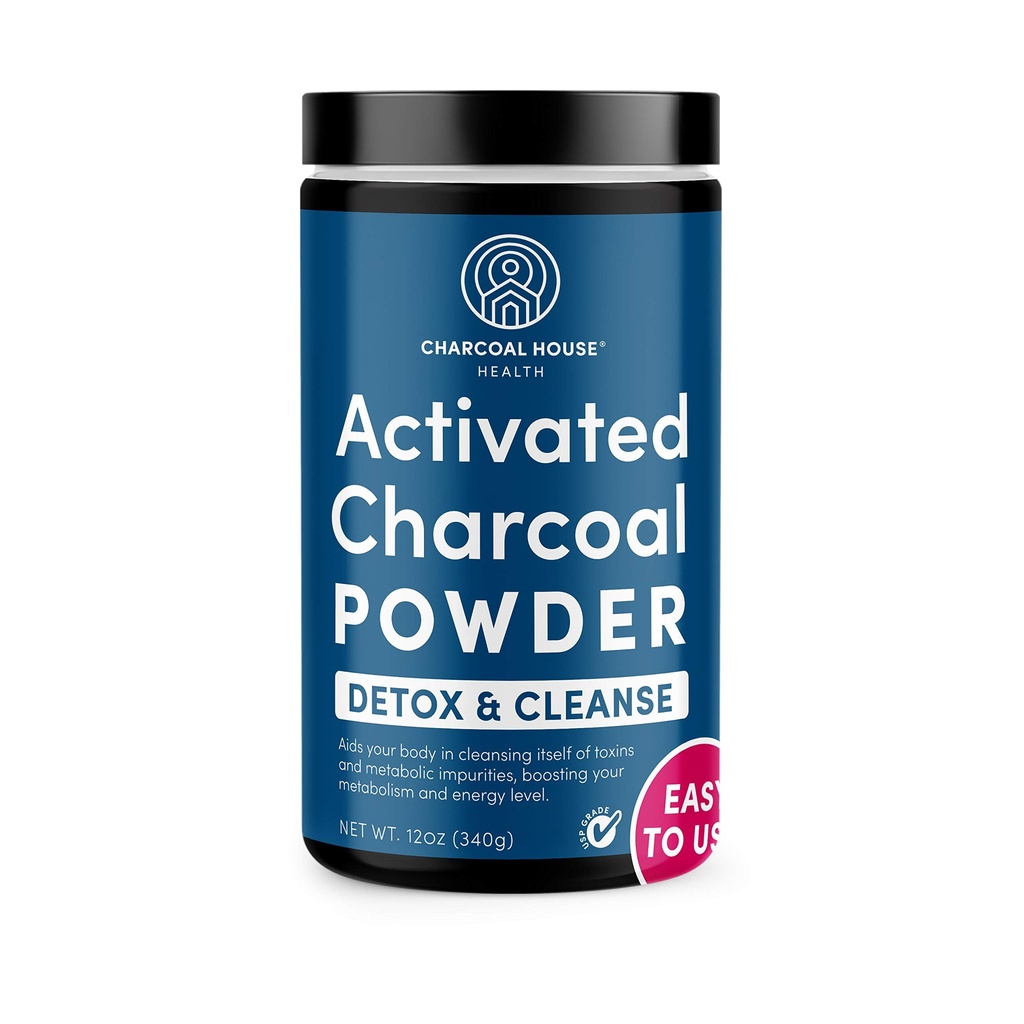 Charcoal House Detox & Cleanse USP Medical Grade Coconut, Doğal Temiz ve Sağlık için Zengin Toz Aktif - Yüksek Reklamcı ve Hızlı Kapasiteyle - 12 oz - 1 Qt