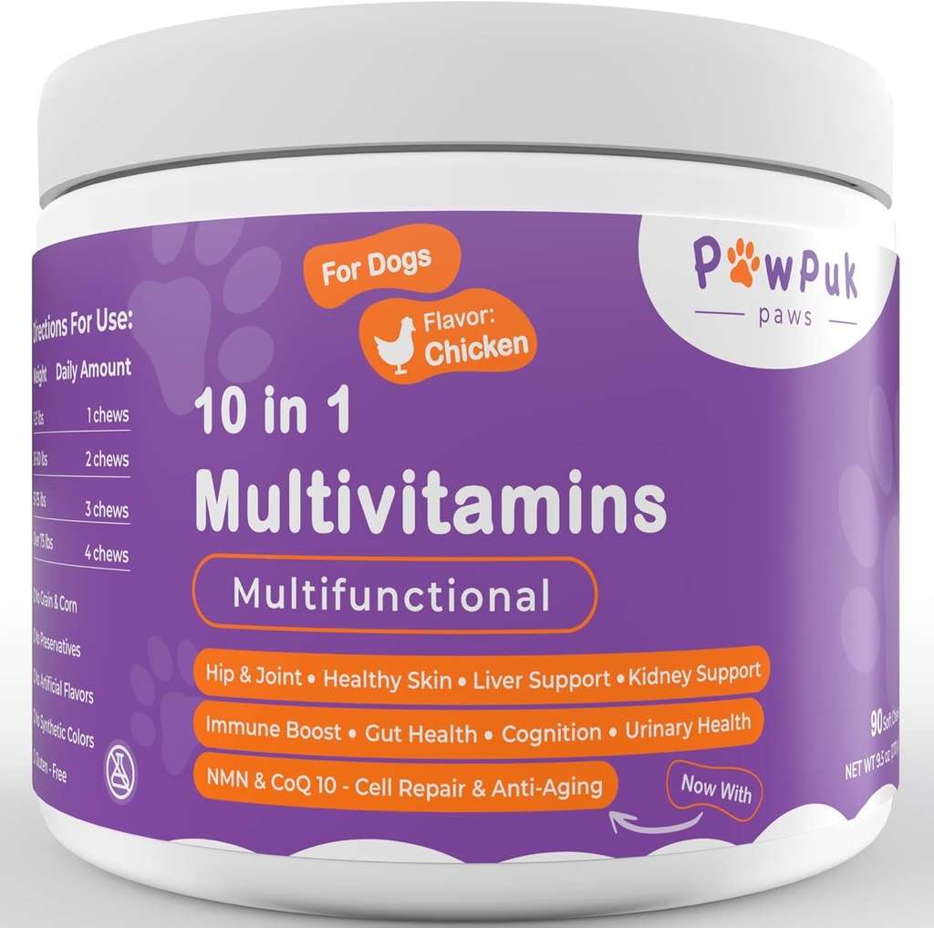 Çok fonksiyonel Köpek Tamamları ve Vitaminleri, Silymarin, Green Lipped Mussel, Glucosamine, MSM, Salmon Oil, Probiyotiks, Co-Q10, NMN, Antioksi, Immune, Gut, UTI, Oral Skin & Coats