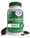 Sağlık Thru Beslenme Siyah Tohum Yağı 500 mg 360 Softgels | Yüksek Potency 2 Thymoquinone | 3rd Parti Test Edildi | Pure Cold Pressed | Organically Gown | Non-GMO, Gluten Free, Soy Free