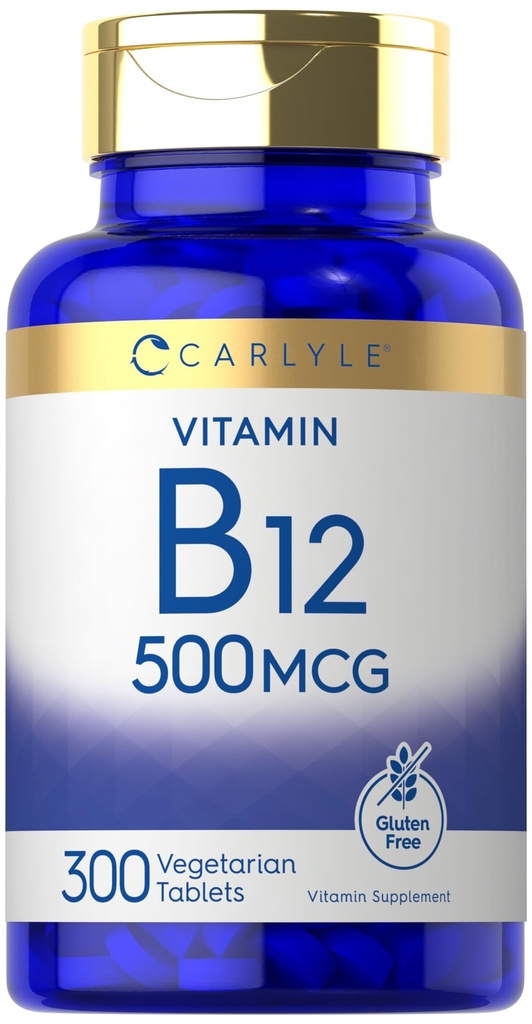 Carlyle Vitamin B-12 50006 | 300 Tablet | Vejetaryen, Non-GMO, Gluten Free Supplement Supplement