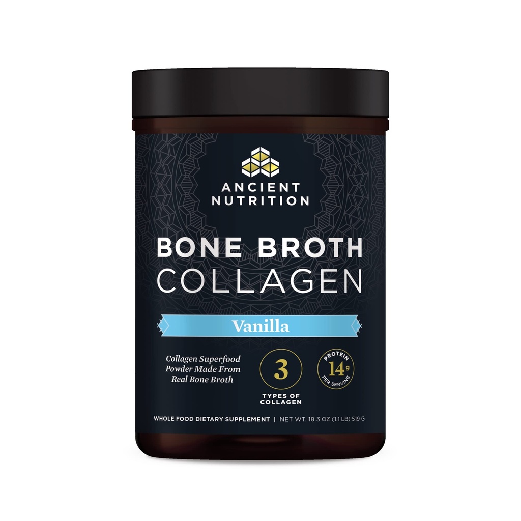 Eski Beslenme Kolajn Toz, Bone Broth Collagen, Vanilla, Hydrolyzed Multi Collagen,, Supports Skin and Nails, Ortak Supplement, 30 Hizmet, 18.3oz