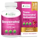Safly Holistic Resveratrol 1450 mg, 90 Hizmet, C ve Polyol Kompleksi ile Trans-Resveratrol Antioksi Supplement, 180 Vegan Capsules