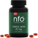 NFO Gentle Iron [100 Tabletler] Norveç Yüksek Tahrik Demir Kompleksi Patentli Ferrochel Chelated Iron, Stomach, Vegan-Friendly, Non-Constipating