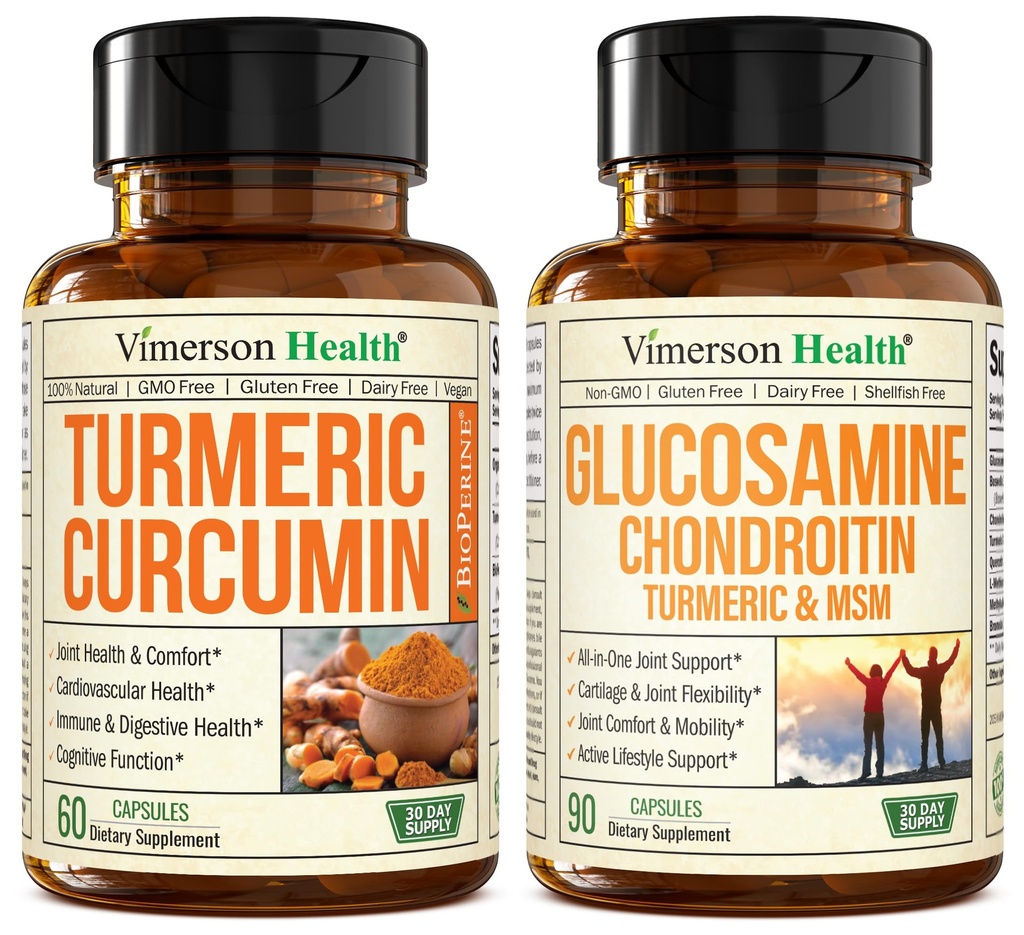 Turmeric Curcumin with Black Pepper Extract & Glucosamine Chondroitin MSM Ortak Destek Supplement Supplement Supplement