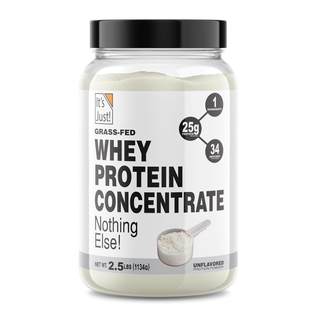 Sadece! -% 100 Whey Protein Yoğunluğu, Grass-Fed Pasture, Avustralya'da Made, RBST /rBGH Hormonları Ücretsiz, Premium SMA-80, Nodrew Flavors (Grass-Fed Unflavored, 2.5 Pound)