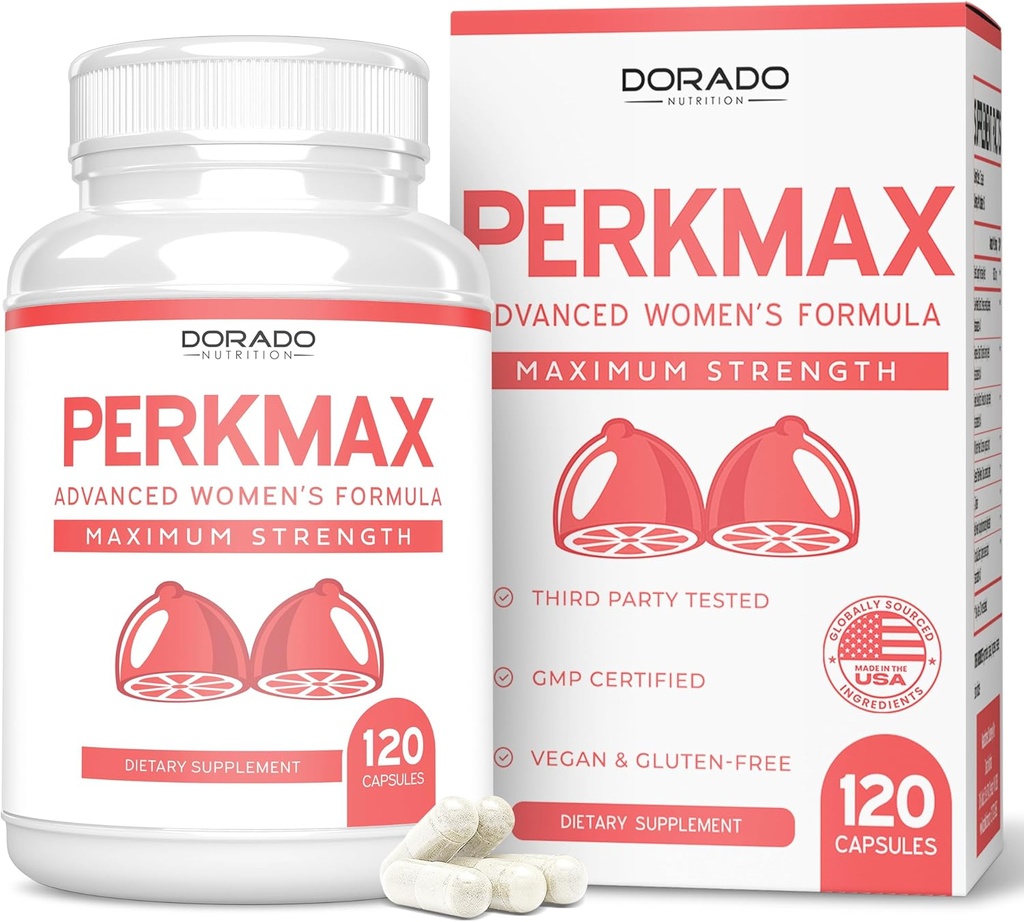 Breast Support Pills for Women (120 Count) - Boob and Bust Support Supplement for Women - Fenugreek, Saw Palmetto, L-Tyrosine, Dong Quai & Fennel Seed Extract Gluten Free - Non-GMO & USA MADE