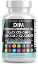 Temiz Nutraceuticals DIM Evening Primrose Black Cohoshuba D-Glucarate Sulforaphane Flax Tohumu - Dong Quai ile Kadınlar için Hormonal Destek Vitaminleri - 60 Caps