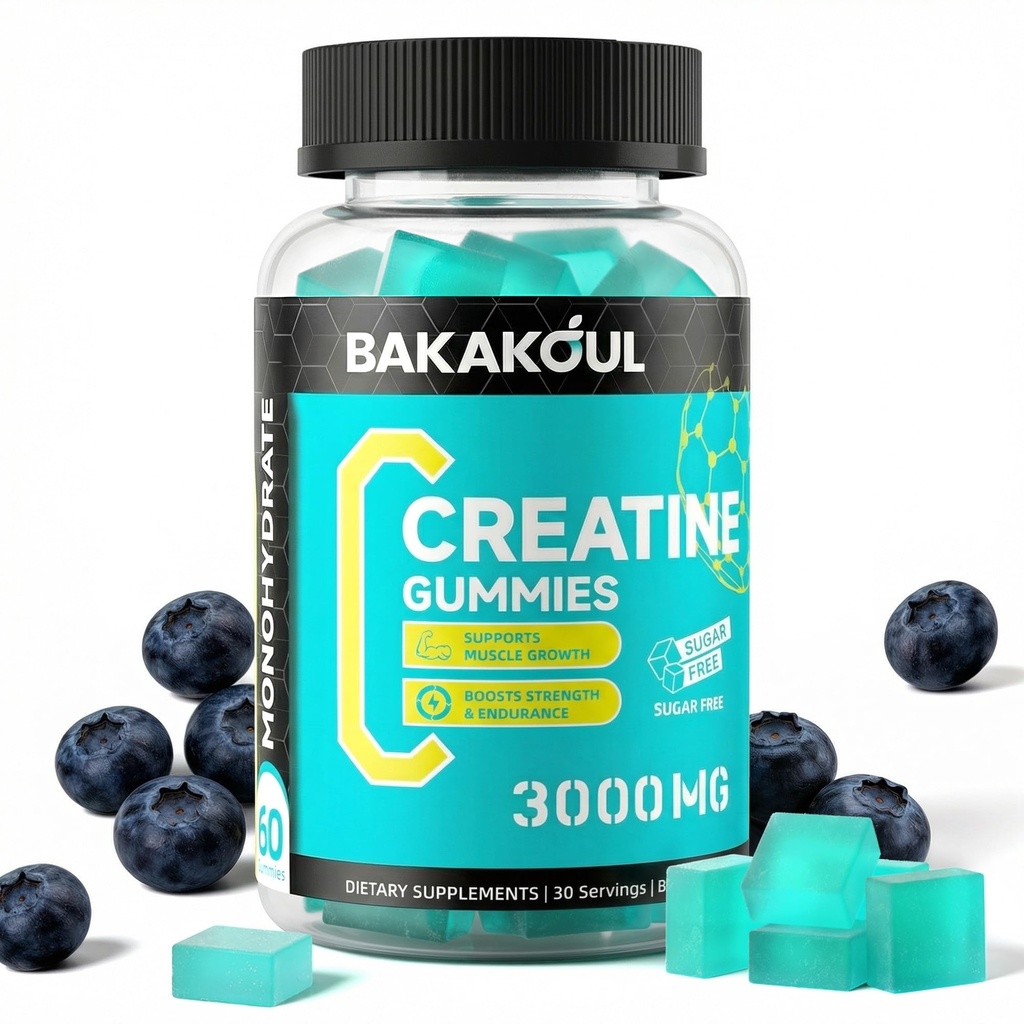 Erkekler ve Kadınlar için Krehidratlar - 120 Sugar Free Gummies with Magnezyum Glycinate, L-Threonate, L-Taurine + Vitamin B12 Kas Desteği için, Enerji Boost, 1 Pack