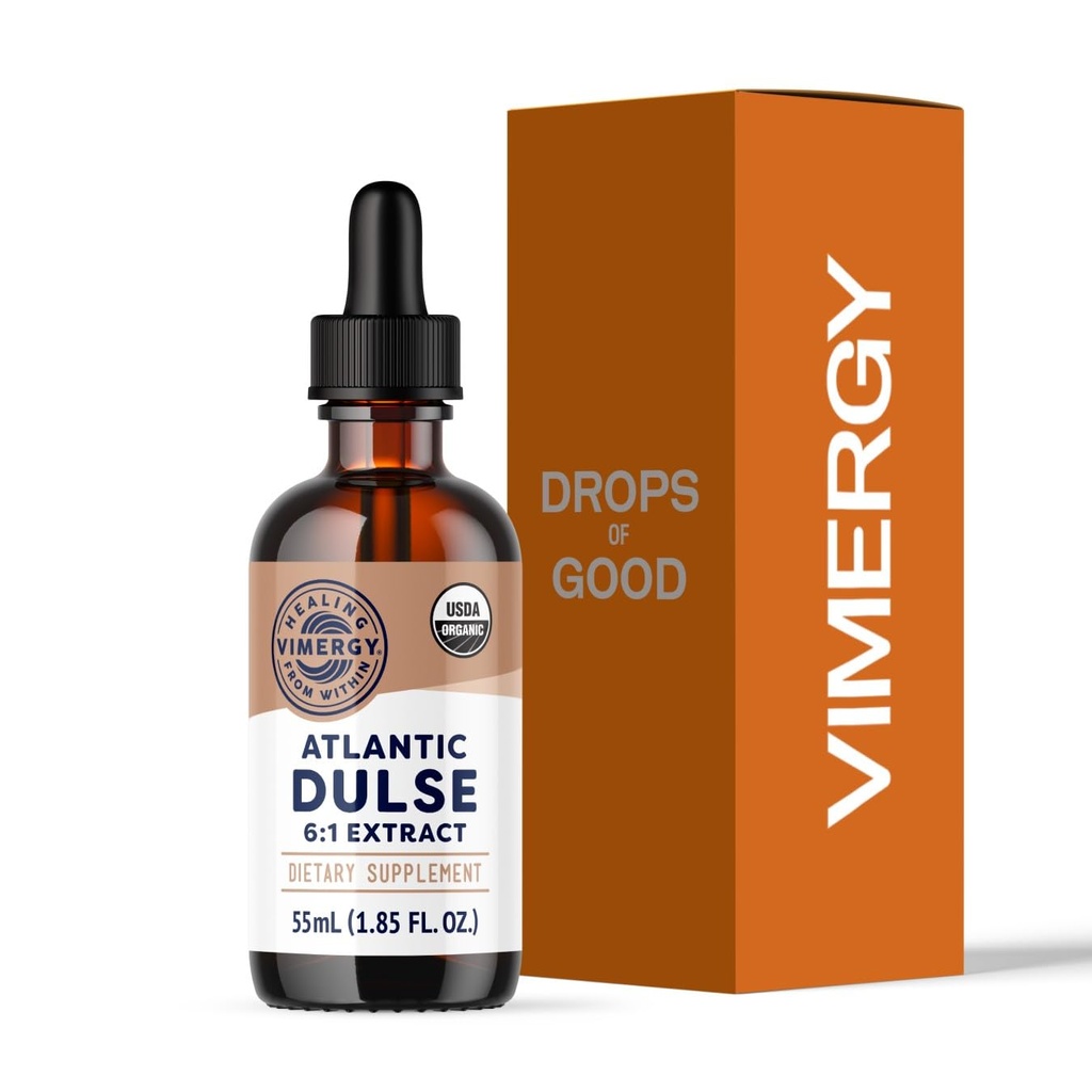Vimergy Atlantic Dulse Liquid – Antioksit Desteği * – Free Radikal Koruma* – Organik, Vegan, Gluten-Free – 55 Hizmet (55 mL)