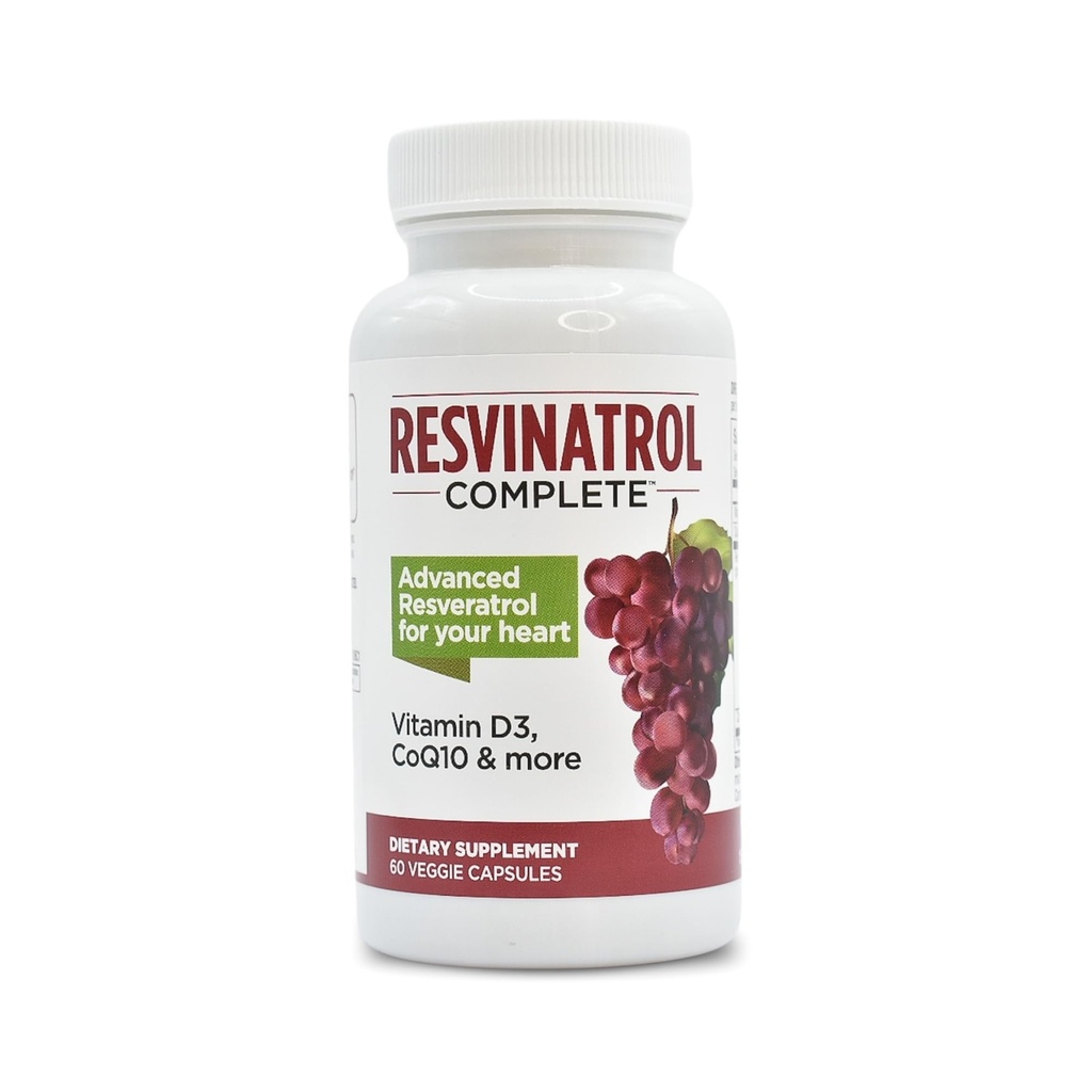 Capsules, 60 Kont- Resveratrol Supplement Supports Health Aging, Heart Health ve Immune Function with Quercetin, Grape Seed Extract, Vitamin D3 ve CoQ10