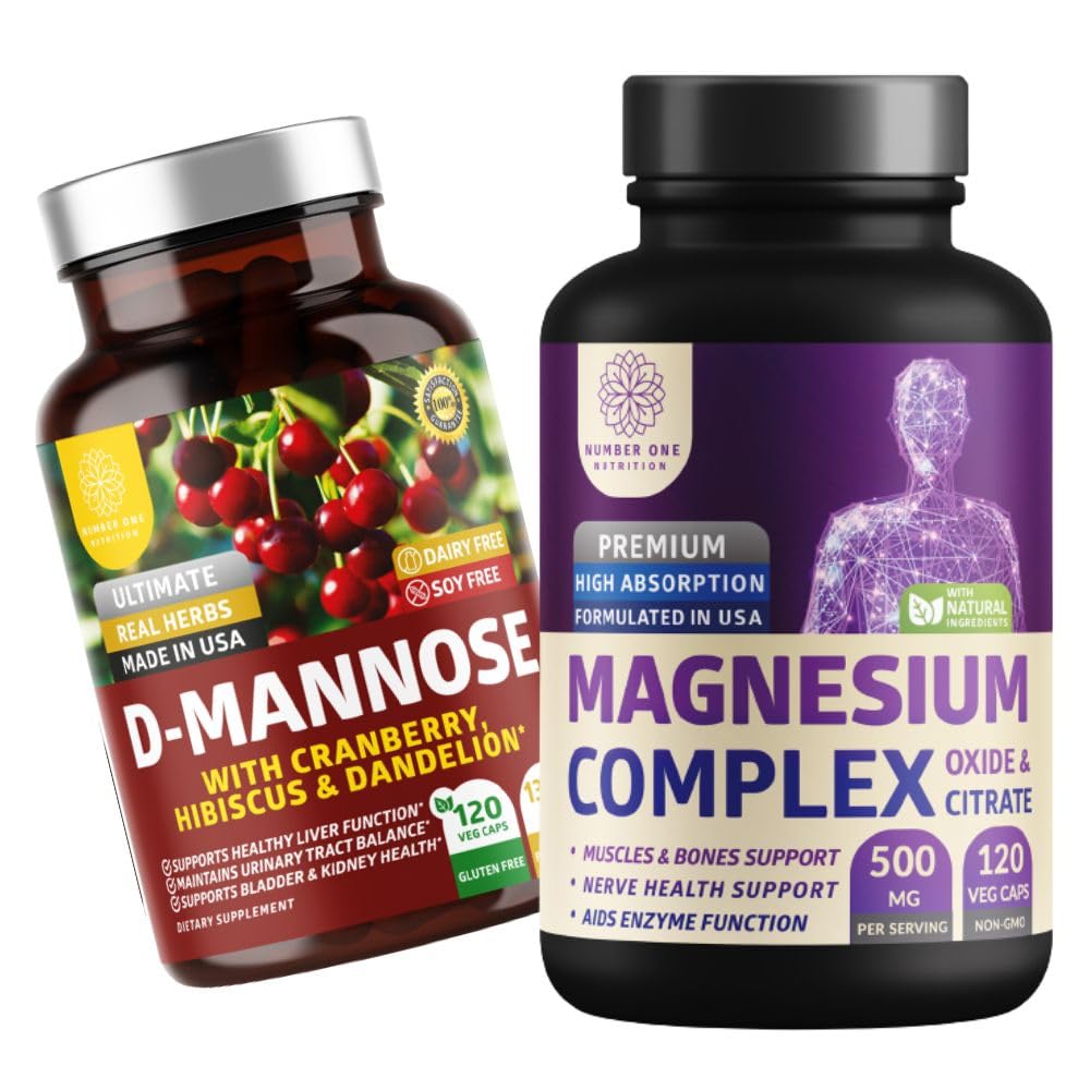Bir Beslenme N1N Premium Kompleksi [500 mg] Yüksek Absorpsiyon ve D-Mannose [1350 mg with Cranberry & Hibiscus], Non-GMO ve Gluten-Free, 2 Pack