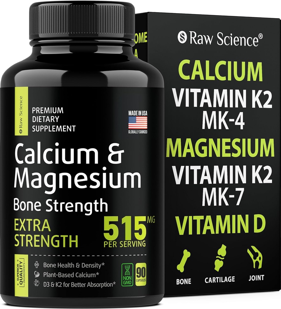 D3 K2 & Magnezyum Glycinate Vitamini - Bone Strength Supplement - Plant Based Food Supplements for Women & Men - Magnezyum anduba D3 K2 Pills for Bone Health - 90 Capsules