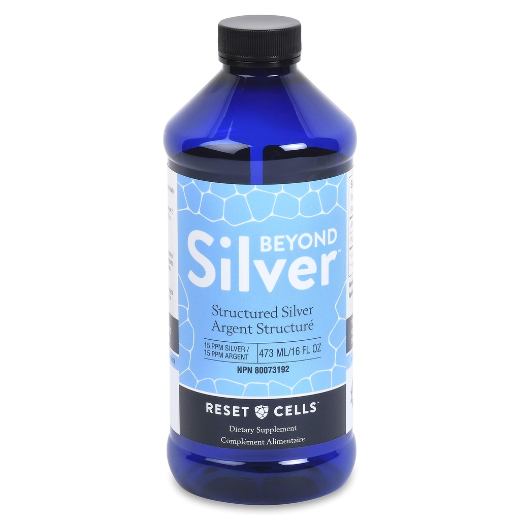 Silver Structured Silver Çözümünin Ötesinde - 15ppm - 16oz - Immune Support için Saf Colloidal Gümüş Sıvı - Surface Water Diyetary Supplement