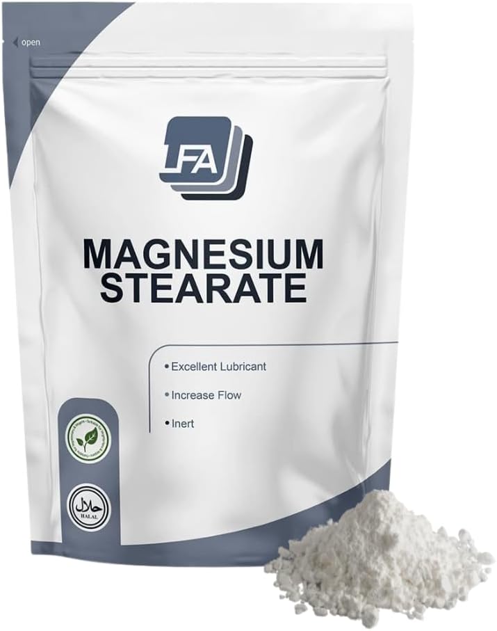 Magnezyum Stearate Toz - Kuru Lubricant - 1 kg (2.2 lb) Tablet Basın Makinesi Pill & Capsule Mix - Halal - Kosher - Vegan