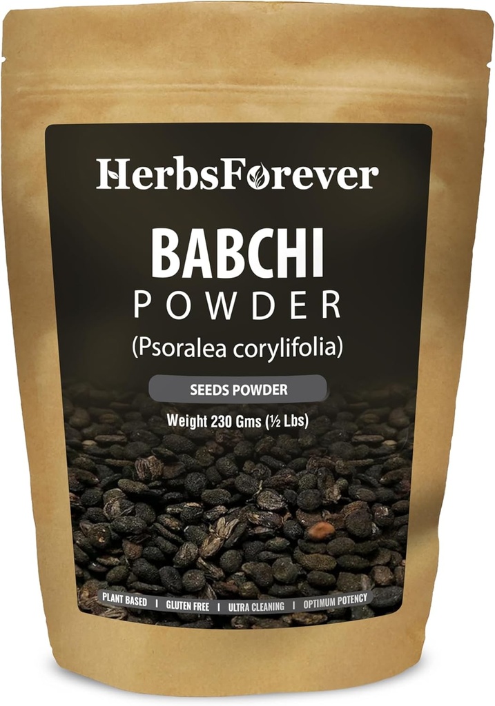 Herbsforever Babchi Powder 230g – Pure Psoralea Corylifolia Churna – Traditionally Used for Skin & Wellness Support – Non-GMO, No Additives – External & Internal Use – Lab Tested