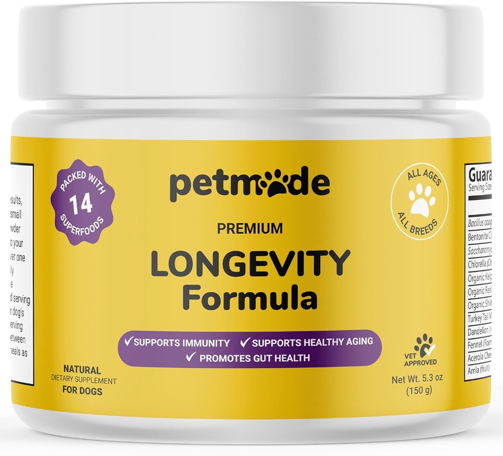 Türkiye Köpekler için Tail Mushroom - Köpek Vitaminleri ve Supplements - Longevity, Immune Support & Digestion - Chlorella, Dandelion Root, Vitamin E & More 5.3 Oz
