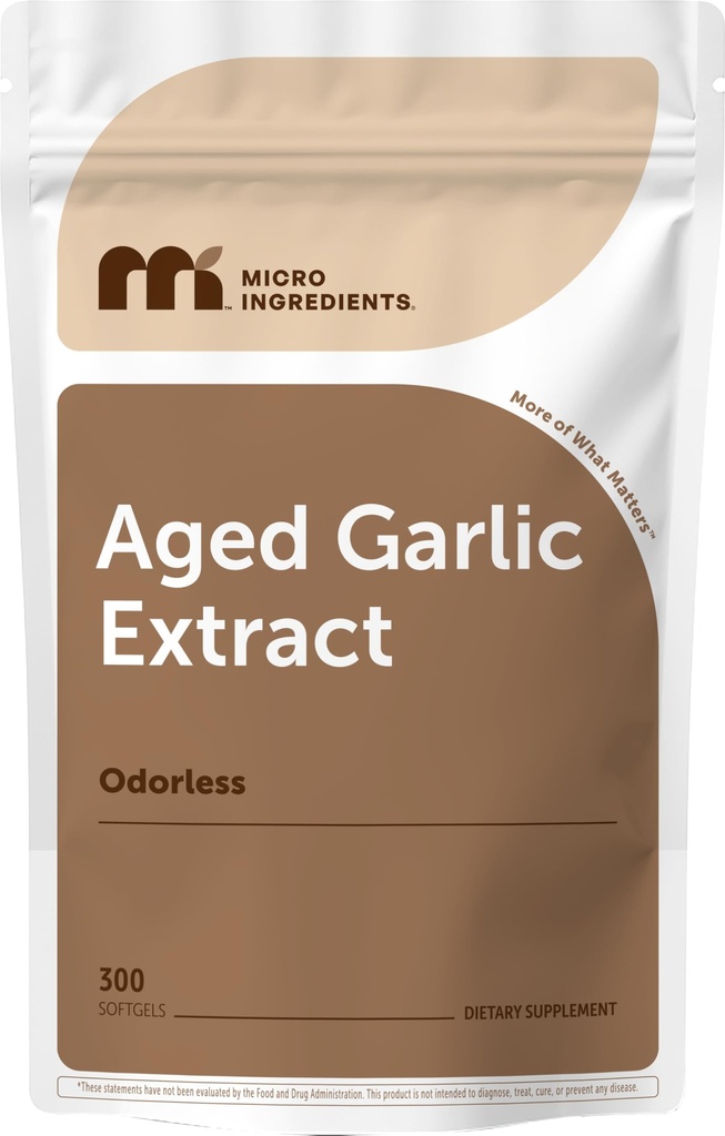 Mikro Malzemeler Odorless, 7500mg Per Servisleri, 300 Softgels | 2 Yıl Yaşlanan Bulb Ekle, Grown Allium Sativum Bulb | Potent Antioksi Supplement, Immune Support, and Heart Health Health