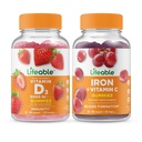 Lifeable Vitamin D 5000 IU + Demir C, Gummies Sche - Great Tasting, Vitamin Tamam, Gluten Free, GMO Free, Chewable Gummy Gummy