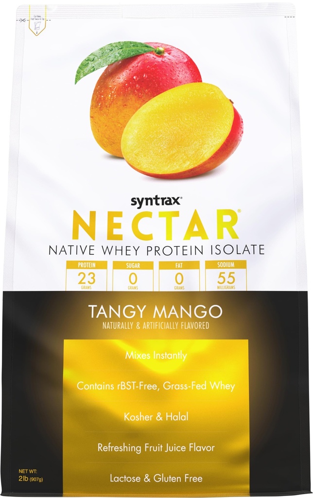 Syntrax Beslenme Nectar,% 100 Whey proteini Isolate Toz, Meyve Suyu Flavor, Tangy Mango, 2 lbs.