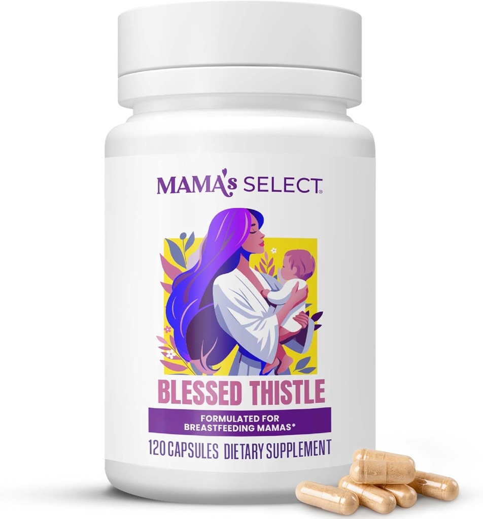Mama's Select Organic Blessed Thistle – Natural Lactation Support for Breastfeeding Moms | Promotes Healthy Milk Production | Vegan, Non-GMO, Allergen-Free, USA Made & Third-Party Tested