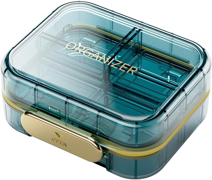 1 Pack Travel Pill Organizer, 7 Karşılaştırmalar Pill Box, Günlük Portatif Pill Vakası, Pocket Purse Medicine Organizer için 3 Inches Pill Konteyner