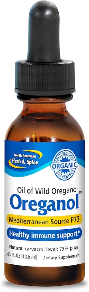 NORTH AMERICAN HERB & SPICE Oreganol - 0.45 fl. oz. - Un processinged, Wild, Organic Oregano Oil - Mediterranean Source P73 - Non-GMO - 194 Hizmetler