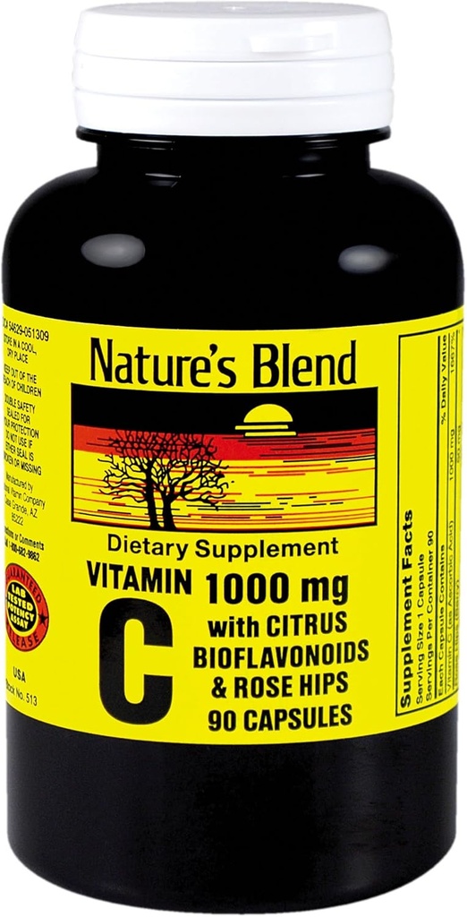 NAT B VIT C W/BIO&RH CP 1000MG 90 Doğanın Ölmesi