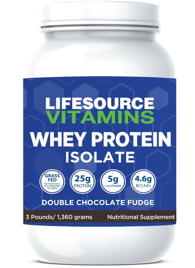Yaşam Kaynağı Vitaminleri 3 lb - ABD Süt İnekleri Grass Fed Whey proteini - Çift Çikolata Fudge tatlı w/Stevia - 3 lb Toz Toz