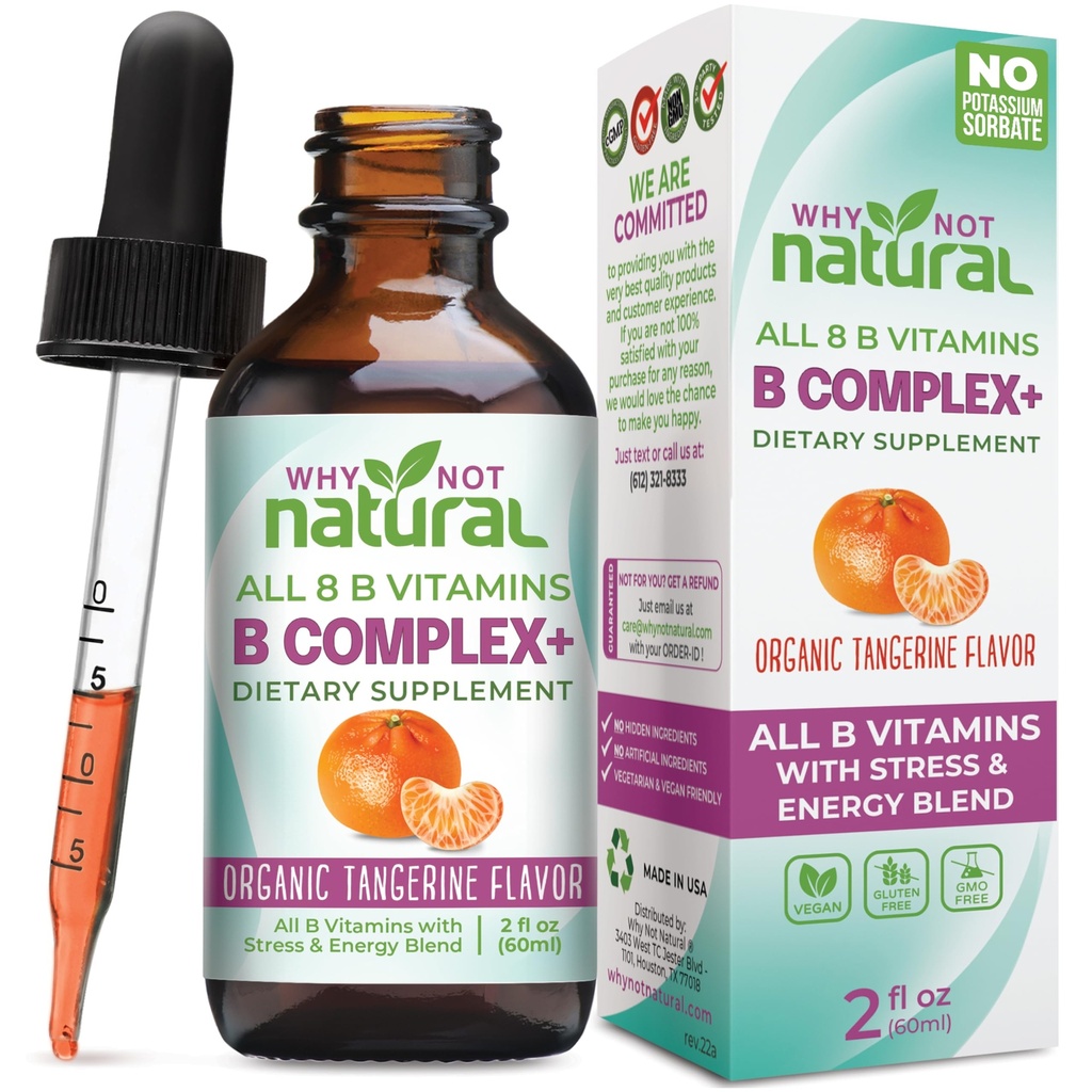 Neden Doğal Vitamin B Kompleksi Ayaklanmaları - Kadınlar için Tamam - Vegan ve B1 B2 B3 B5 B6 Biotin Folate ve Choline - Enerji Desteği için Kombinasyon - Enerji Desteği için Ekle